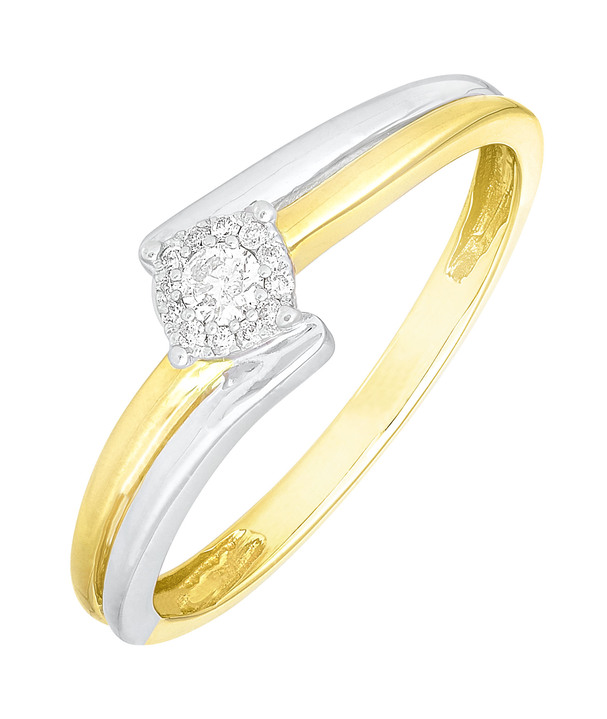 Ringe - Damenring in Bicolor mit 13 Brillanten, in Größe 160 bis 220, in Farbe  Ansicht 2