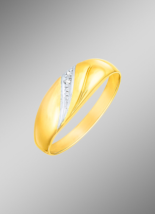 Ringe - Eleganter Damenring in Bicolor mit Diamant, in Größe 160 bis 220, in Farbe  Ansicht 1