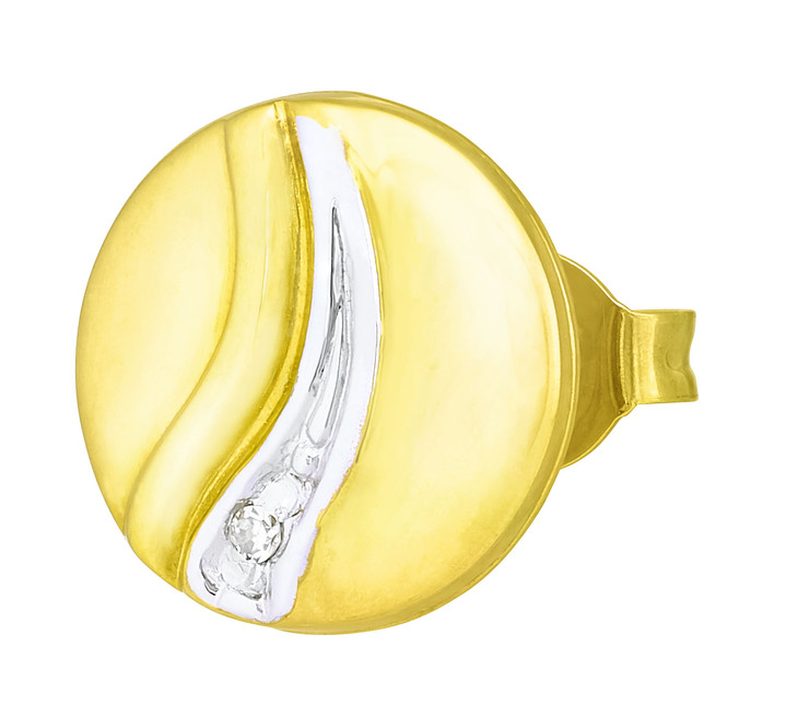 Ohrschmuck - Schicke Ohrstecker in Bicolor mit 2 Diamanten, in Farbe  Ansicht 2