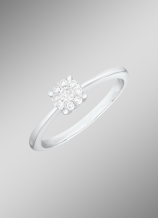 Ringe - Eleganter Damenring mit Brillanten, in Farbe