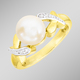 Ringe - Edler Damenring mit Diamanten und  Akoya-Perle – Ansicht 1 Ringe - Edler Damenring mit Diamanten und  Akoya-Perle, in Größe 160 bis 220, in Farbe  – Ansicht 1