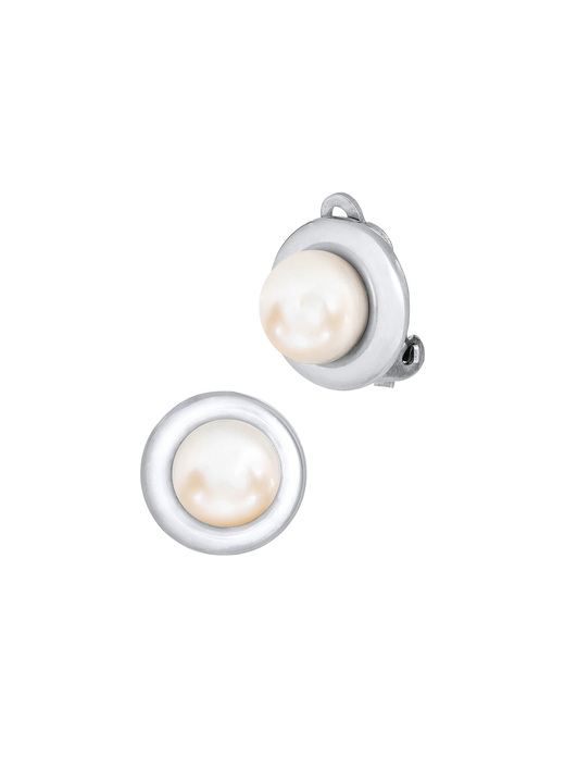 - Ohrclips aus Silber und Perlen - ein Hauch von Eleganz, in Farbe  Ansicht 2