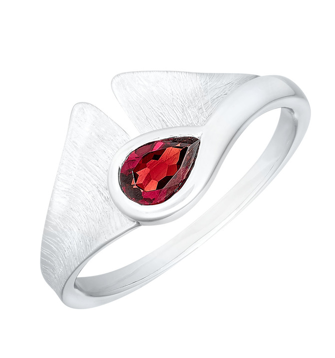 Ringe - Faszinierender Damenring mit Granat, in Größe 160 bis 220, in Farbe  Ansicht 2