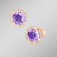 - Funkelnde Ohrstecker mit echt Amethyst und echt Weißtopas, in Farbe  – Ansicht 1