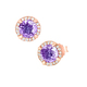 - Funkelnde Ohrstecker mit echt Amethyst und echt Weißtopas, in Farbe  – Ansicht 2