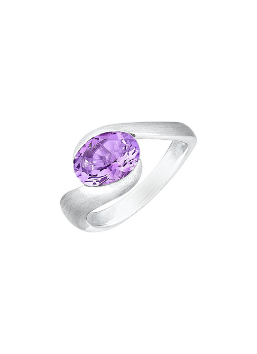 Ringe - Moderner Damenring mit echt Amethyst, in Größe 160 bis 220, in Farbe  Ansicht 2