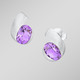 Ohrschmuck - Moderne Ohrstecker mit echt Amethyst, in Farbe  – Ansicht 1
