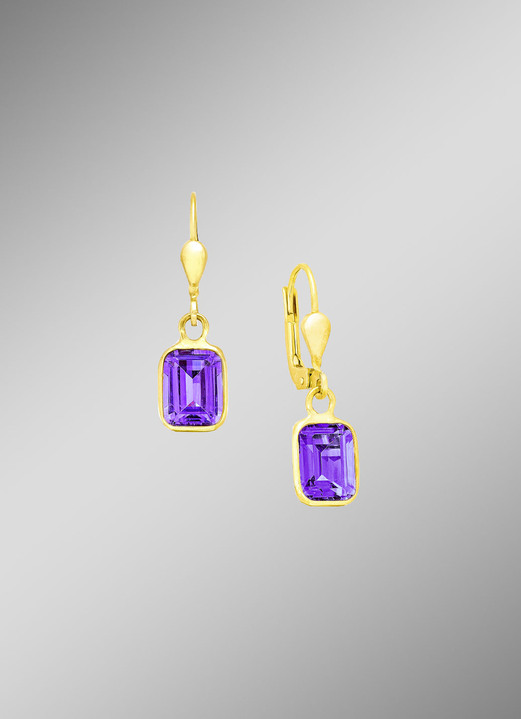 Ohrschmuck - Schicke Ohrringe mit echt Amethyst, in Farbe  Ansicht 1