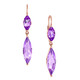 - Rosévergoldete Ohrhänger mit echt Amethyst, in Farbe  – Ansicht 2