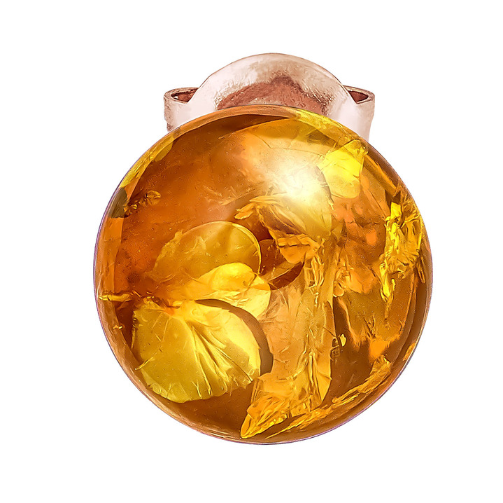 Ohrschmuck - Ohrstecker mit echt Bernstein, in Farbe  Ansicht 2