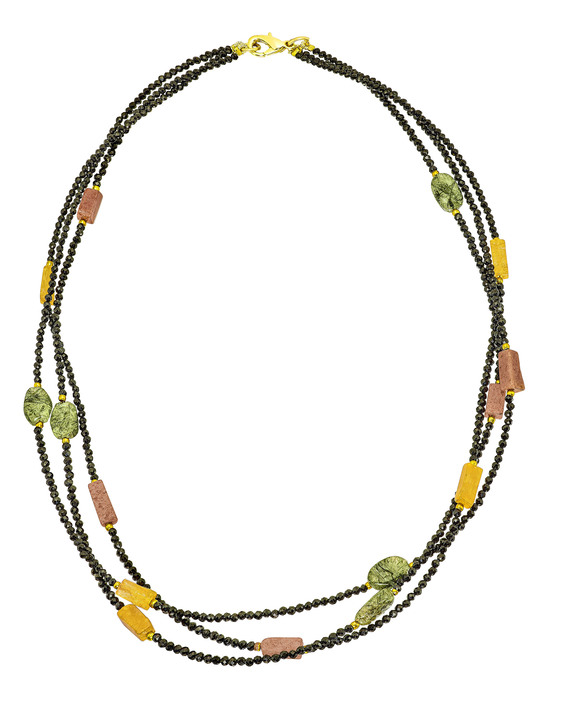 Halsketten - Toller Blickfang: 3-reihige Halskette mit echt Aventurin, in Farbe  Ansicht 2