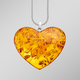 Anhänger - Großer Herz-Anhänger mit echt Bernstein, in Farbe  – Ansicht 1