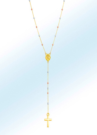 Kreuz-Halskette in Tricolor