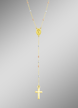 Kreuz-Halskette in Tricolor
