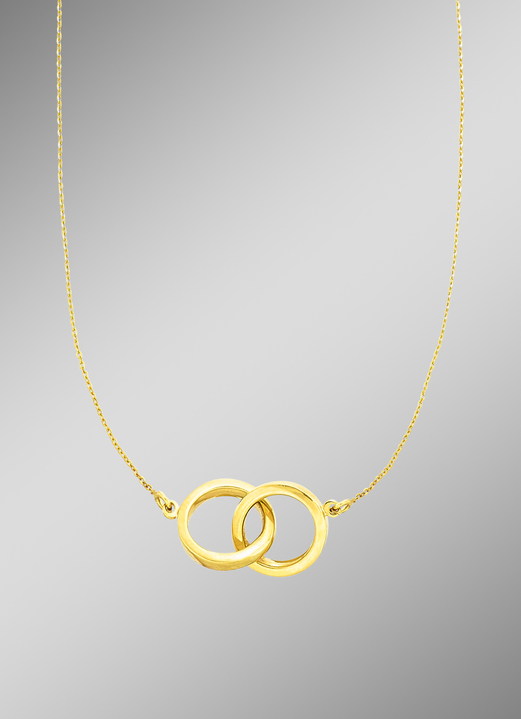 Halsketten - In schönem Design: Halskette mit 2 Ringen, in Farbe  Ansicht 1