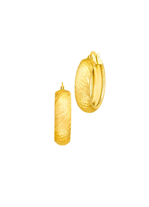 Ohrschmuck - Satinierte Creolen mit Struktur, in Farbe  Ansicht 2