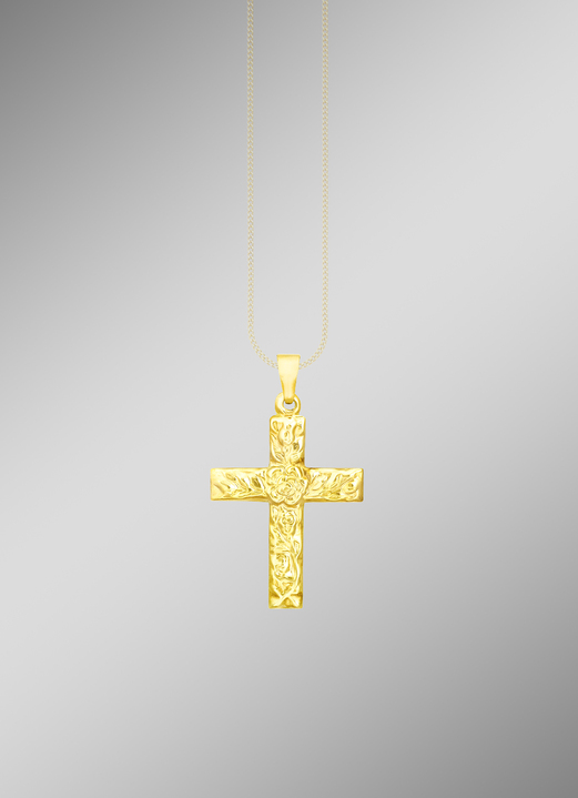 Anhänger - Klassischer Kreuz-Anhänger mit Struktur, in Farbe  Ansicht 1
