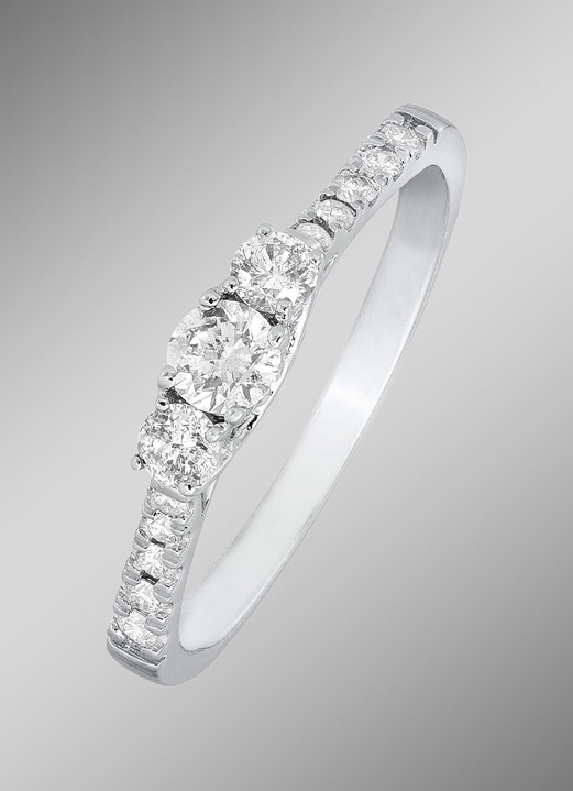 Ringe - Stilvoller Damenring mit Brillanten, in Farbe