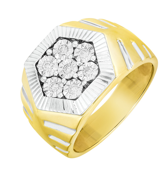 Ringe - Exquisiter Herrenring in Bicolor, in Größe 180 bis 240, in Farbe  Ansicht 2