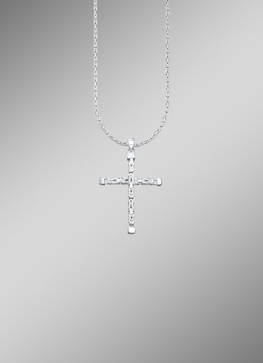 Anhänger - Markanter Kreuz-Anhänger mit Königskette, in Farbe  Ansicht 1