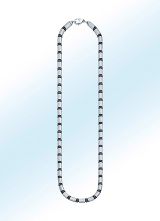Moderne Edelstahl-Halskette mit Kautschuk