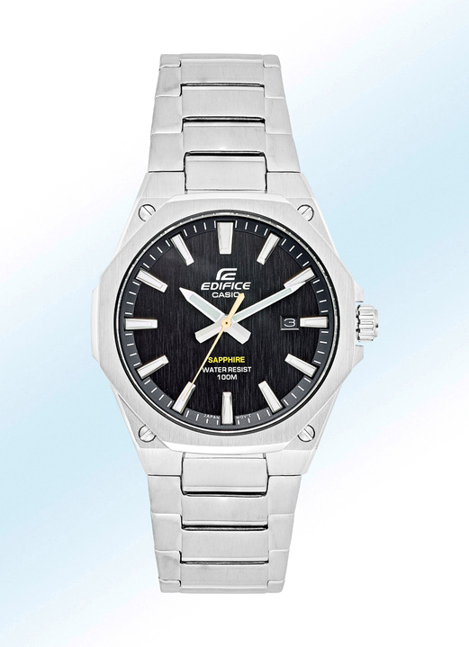 Quartzuhren - Casio-Quartz-Herrenuhr mit Edelstahlband, in Farbe