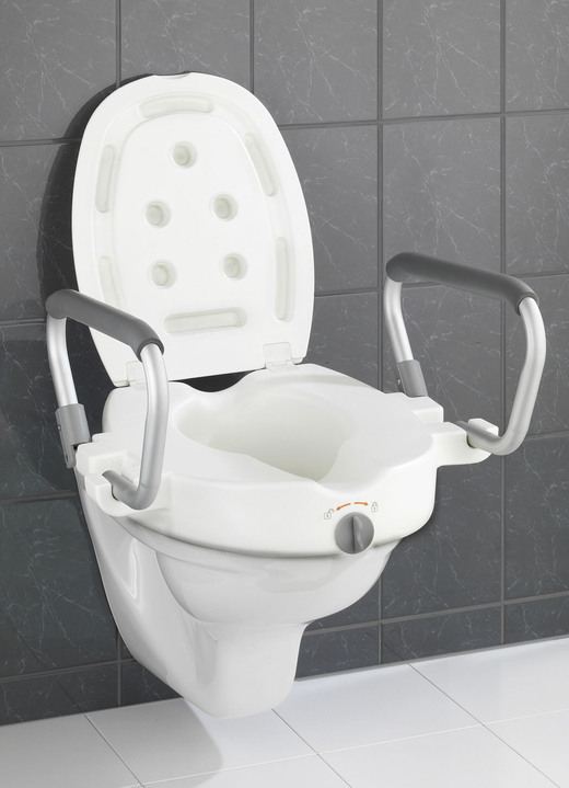 Sitzhilfen - Toilettensitzerhöher mit Armlehnen, in Farbe WEIß