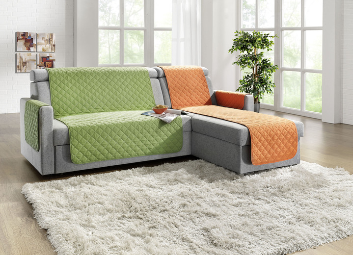 Wohnaccessoires - Wohnaccessoires mit Fleckschutz, in Größe 101 (Sesselschoner, 50/150 cm) bis 865 (2x Armlehnenschoner, 50/ 70 cm), in Farbe GRÜN Ansicht 4