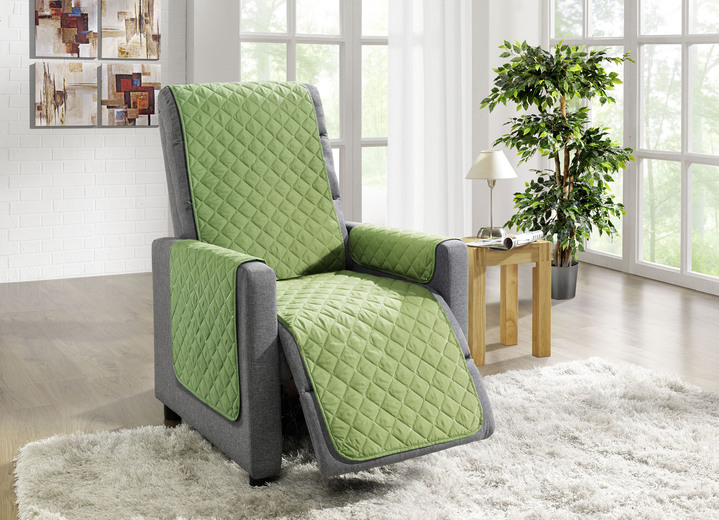 Wohnaccessoires - Wohnaccessoires mit Fleckschutz, in Größe 101 (Sesselschoner, 50/150 cm) bis 865 (2x Armlehnenschoner, 50/ 70 cm), in Farbe GRÜN Ansicht 3