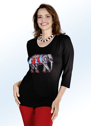 Shirt mit dekorativer Elefanten-Applikation