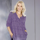 Tuniken - Shirt-Tunika mit hübscher Fältelung – Farbe LILA-WEISS Tuniken - Shirt-Tunika mit hübscher Fältelung, in Größe 036 bis 054, in Farbe SCHWARZ-WEISS