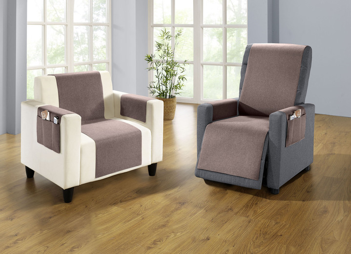 Dekokissen & Hüllen - Wohnaccessoires mit Fleckschutz-Ausrüstung, in Größe 101 (Sesselschoner, 48x150 cm) bis 915 (Stuhlkissen, 42x42x6 cm), in Farbe BRAUN Ansicht 1