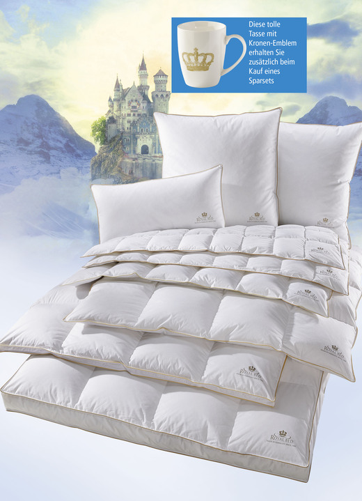 Bettwaren - Daunendecken-Serie Royal Bed von OBB, in Größe 103 (Decke 135/200 cm) bis 403 (4-teiliges Sparset), in Farbe WEIß, in Ausführung Kissen