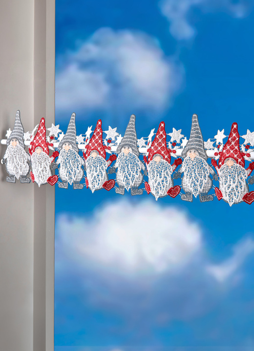 - Stimmungsvolle Stangendekoration mit Kerzen-Motiv, in Größe 628 (H20xB 48 cm) bis 656 (H20xB112 cm), in Farbe ROT-GOLD Ansicht 2