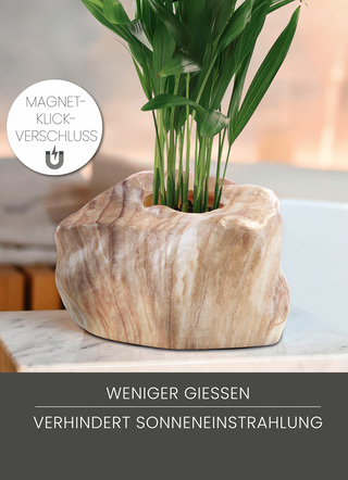 Wohnaccessoires - Pflanzenübertopf von Botanyia in edler Naturstein-Optik, in Farbe SAND – Farbe SAND – Ansicht 