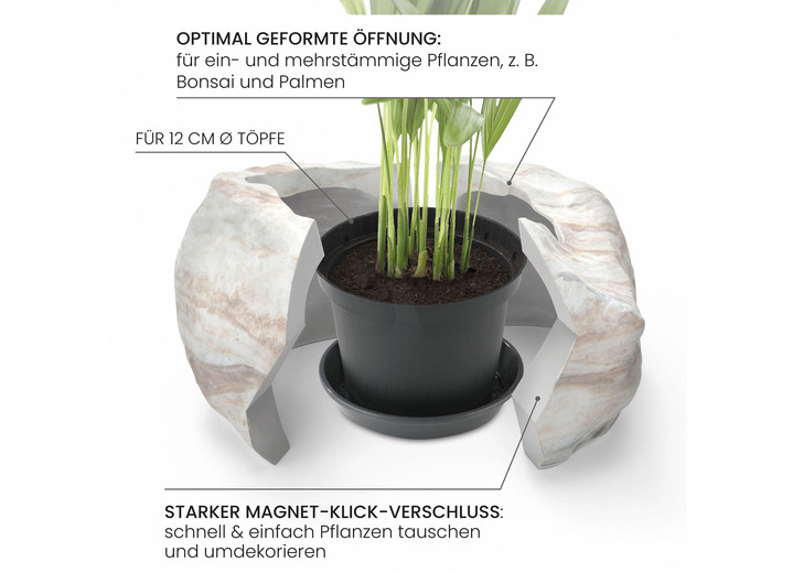 Wohnaccessoires - Pflanzenübertopf von Botanyia in edler Naturstein-Optik, in Farbe SAND Ansicht 1