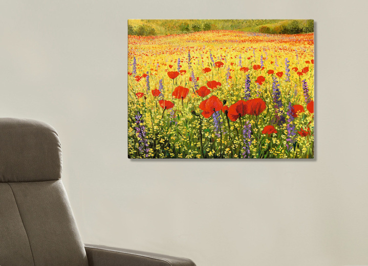 Blumen - Hochwertiges in Digitaldruck gefertigtes Leinwandbil, in Farbe ROT-GELB Ansicht 1
