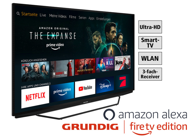 - Grundig LED-Fernseher firetv edition in verschiedenen Größen, in Farbe SCHWARZ Ansicht 1