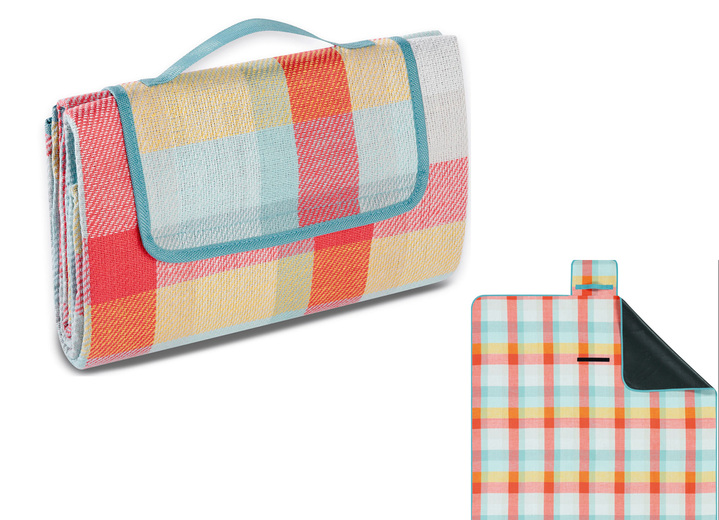 Freizeitspaß - Picknickdecke mit modischem Karodessin, in Farbe BUNT KARIERT Ansicht 1