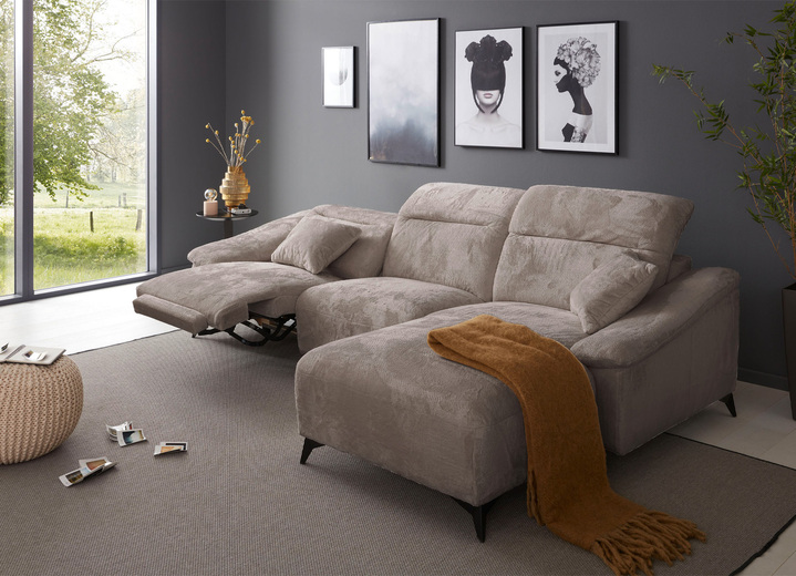 - Polsterecke mit verstellbaren Kopfstützen, in Farbe BEIGE, in Ausführung mit Relaxfunktion