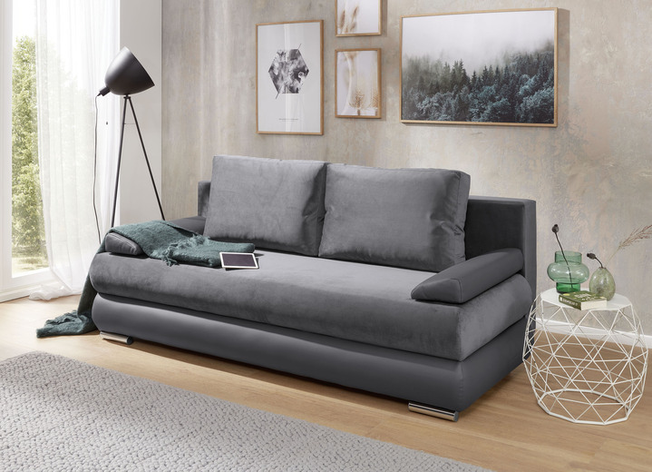 - Frei im Raum aufstellbares Schlafsofa, in Farbe GRAU-GRAU Ansicht 1