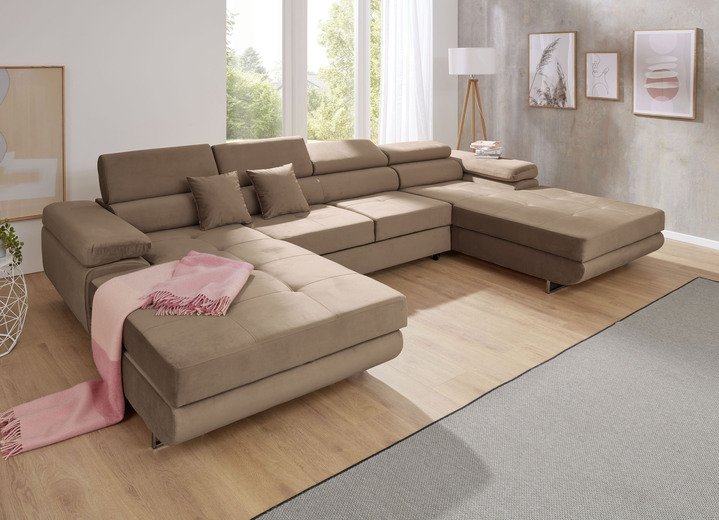 Polsterecken - Polstermöbel mit Funktion und verstellbaren Kopfstützen, in Farbe ANTHRAZIT, in Ausführung Wohnlandschaft Ansicht 2