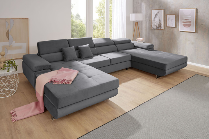 Polsterecken - Polstermöbel mit Funktion und verstellbaren Kopfstützen, in Farbe ANTHRAZIT, in Ausführung Wohnlandschaft Ansicht 17