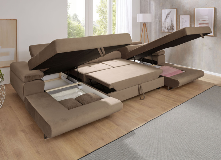 Polsterecken - Polstermöbel mit Funktion und verstellbaren Kopfstützen, in Farbe ANTHRAZIT, in Ausführung Wohnlandschaft Ansicht 3