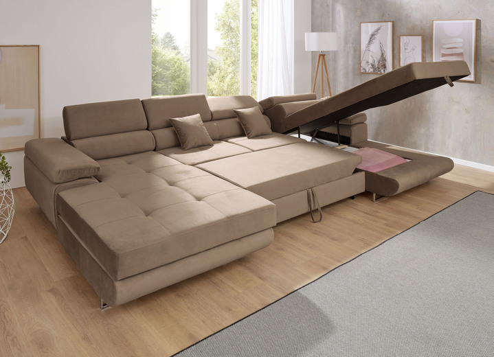 Polsterecken - Polstermöbel mit Funktion und verstellbaren Kopfstützen, in Farbe ANTHRAZIT, in Ausführung Wohnlandschaft Ansicht 4