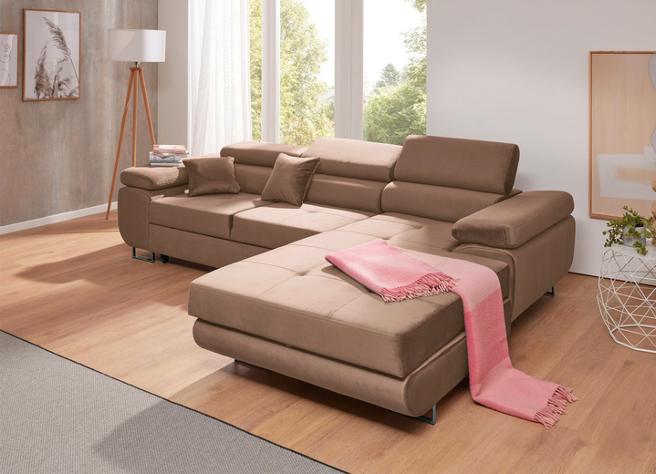 Polsterecken - Polstermöbel mit Funktion und verstellbaren Kopfstützen, in Farbe ANTHRAZIT, in Ausführung Wohnlandschaft Ansicht 11