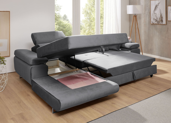 Polsterecken - Polstermöbel mit Funktion und verstellbaren Kopfstützen, in Farbe ANTHRAZIT, in Ausführung Wohnlandschaft Ansicht 9