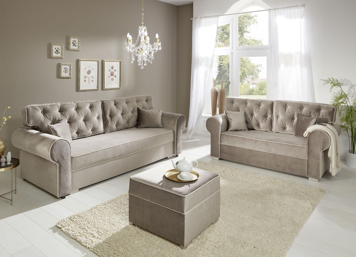 - Frei im Raum aufstellbare Polstermöbel, in Farbe BEIGE-CREME, in Ausführung Hocker Ansicht 1