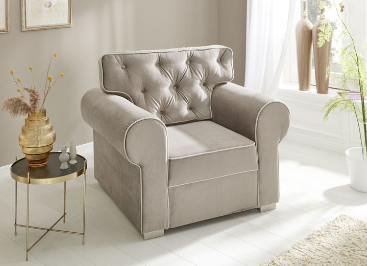 - Frei im Raum aufstellbare Polstermöbel, in Farbe BEIGE-CREME, in Ausführung Sessel