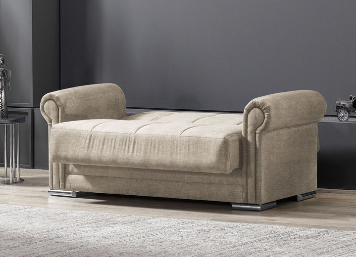 - Polstermöbel mit Schlaffunktion, in Farbe BEIGE, in Ausführung Zweisitzer